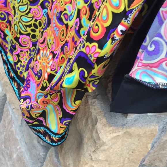 Trina Turk paisley caftan swim cover pool party dress festival cowgirl Coachella - Picture 4 of 8